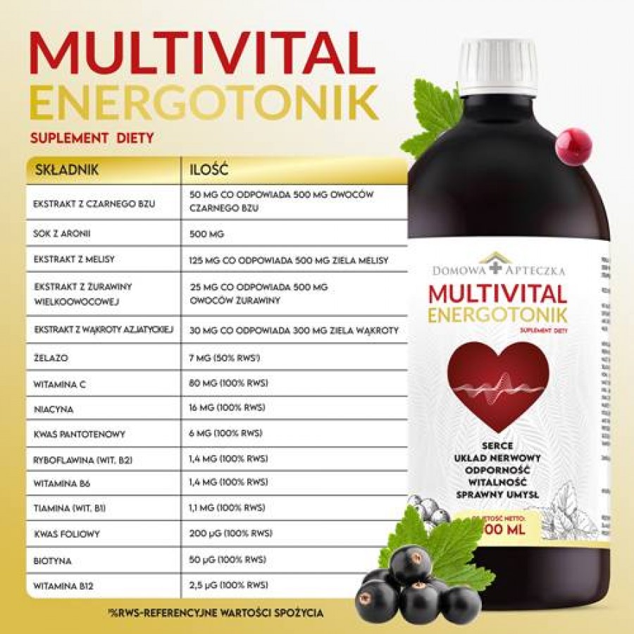 Zdjęcie produktu - 4 DOMOWA APTECZKA Multivital energotonik, 1000ml