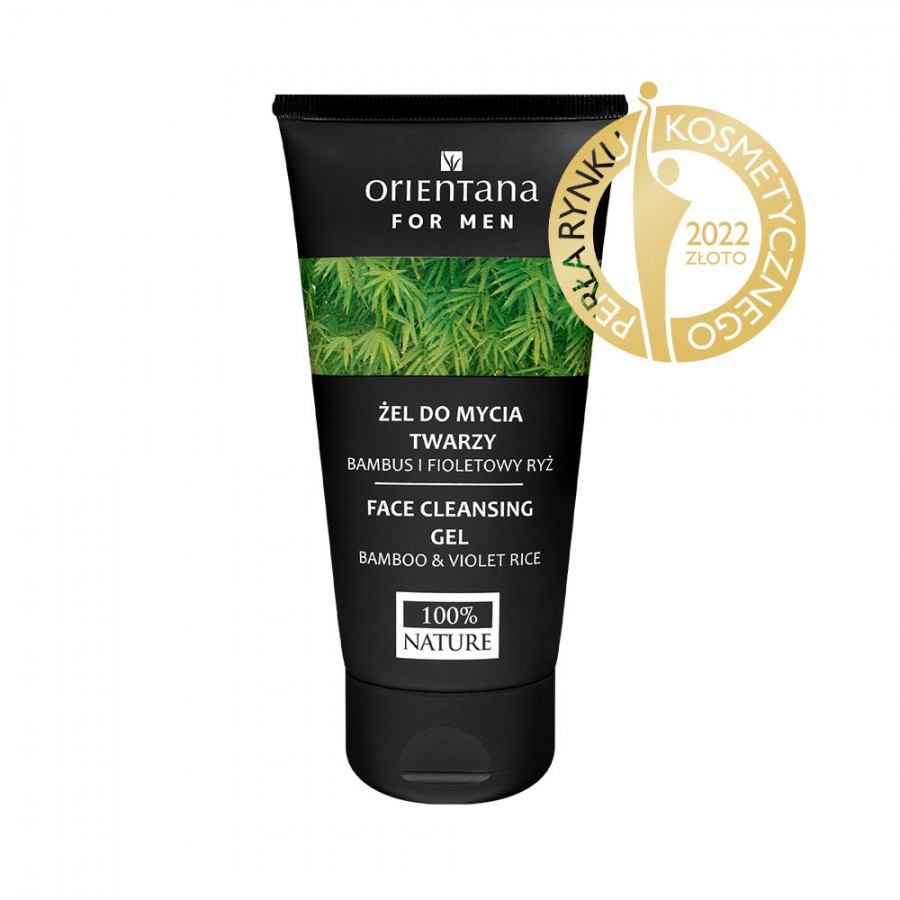 Miniaturka artykułu - #0 Orientana for Men Żel do mycia twarzy dla mężczyzn bambus i fioletowy ryż, 150 ml