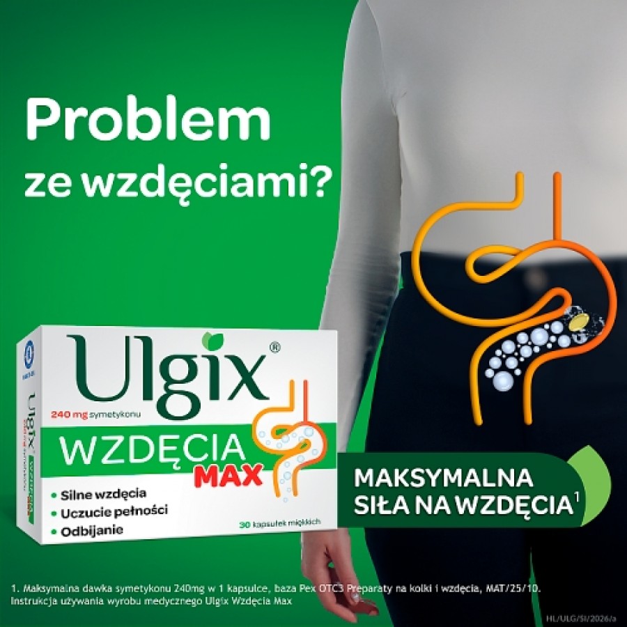 Miniaturka artykułu - #0 Ulgix Wzdęcia Max, 15 kaps.