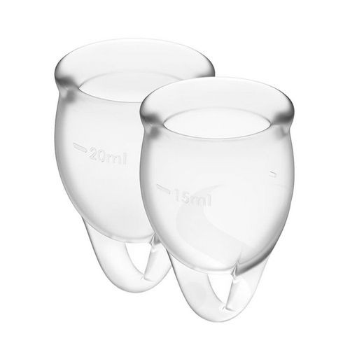 Miniaturka artykułu - #1 Satisfyer Feel Confident zestaw kubeczk&oacute;w menstruacyjnych 15ml + 20ml Transparent