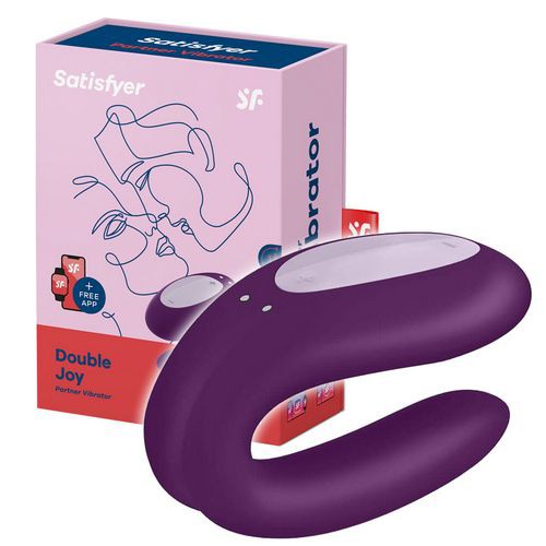 Miniaturka artykułu - #1 Satisfyer Double Joy  wibrator dla par sterowany aplikacją Violet