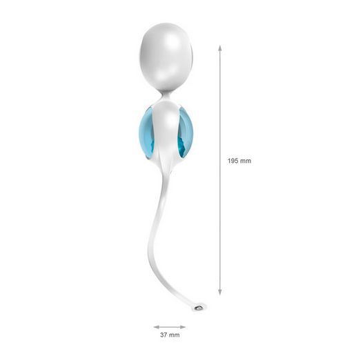 Miniaturka artykułu - #0 OVO L1 Love Balls White Light Blue Kulki gejszy do ćwiczenia mięśni kegla 