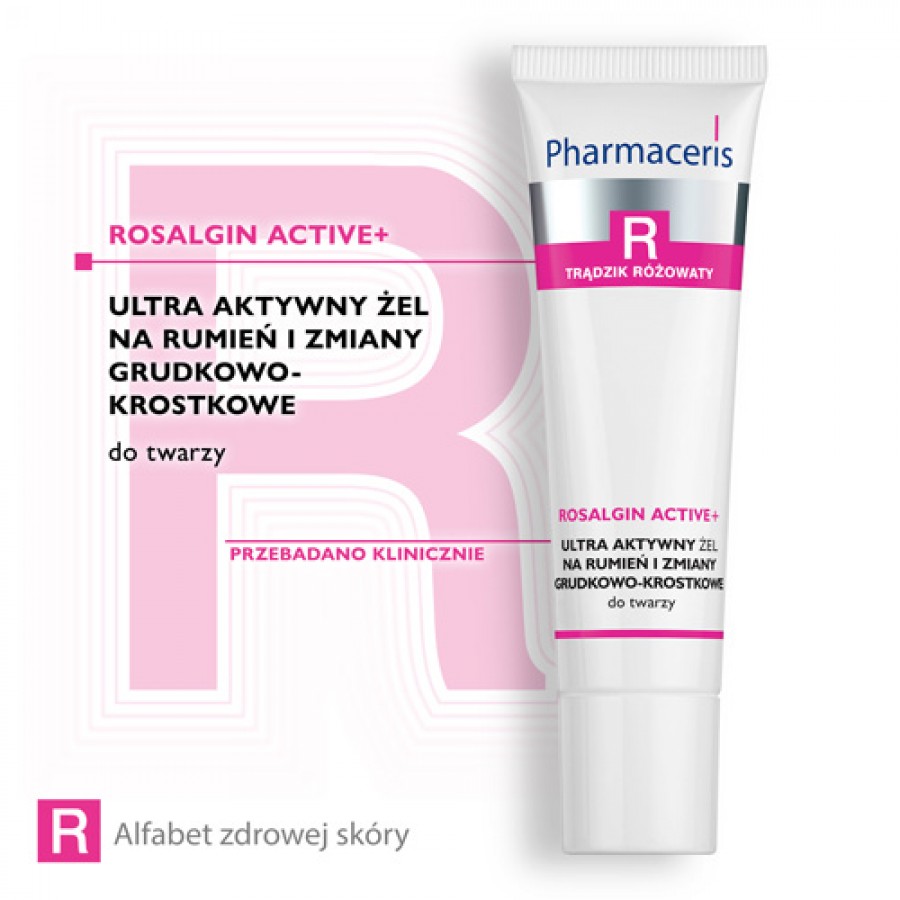 Miniaturka artykułu - #1 PHARMACERIS R Ultra aktywny żel na rumień i zmiany grudkowo-krostkowe do twarzy, 30ml