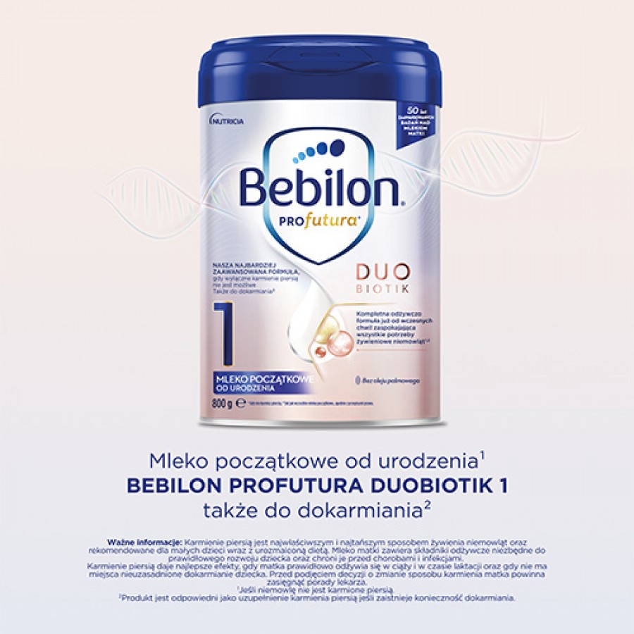 Miniaturka artykułu - #0 Bebilon Profutura Duobiotik 1 Mleko początkowe dla niemowląt od urodzenia, 800 g