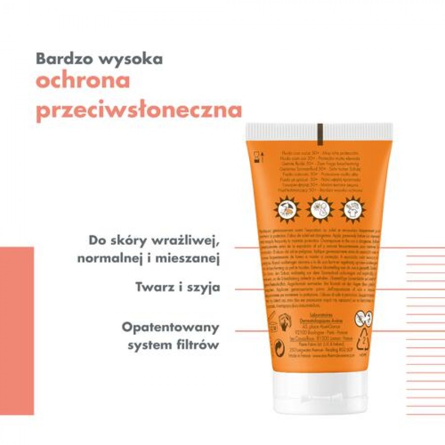 Zdjęcie produktu - 2 AVENE Fluid koloryzujący SPF50+ Bardzo wysoka ochrona przeciwsłoneczna, 50ml