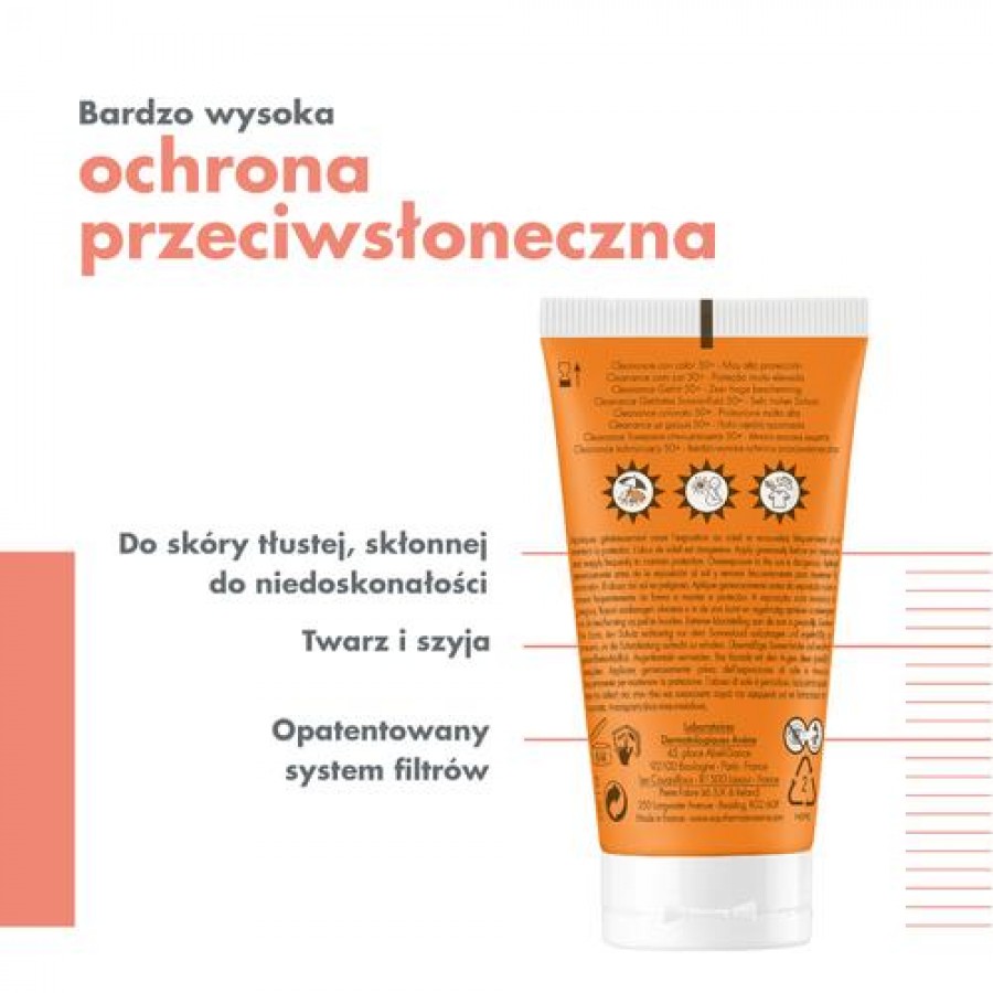 Zdjęcie produktu - 2 AVENE Cleanance koloryzujący SPF50+ Bardzo wysoka ochrona przeciwsłoneczna, 50ml