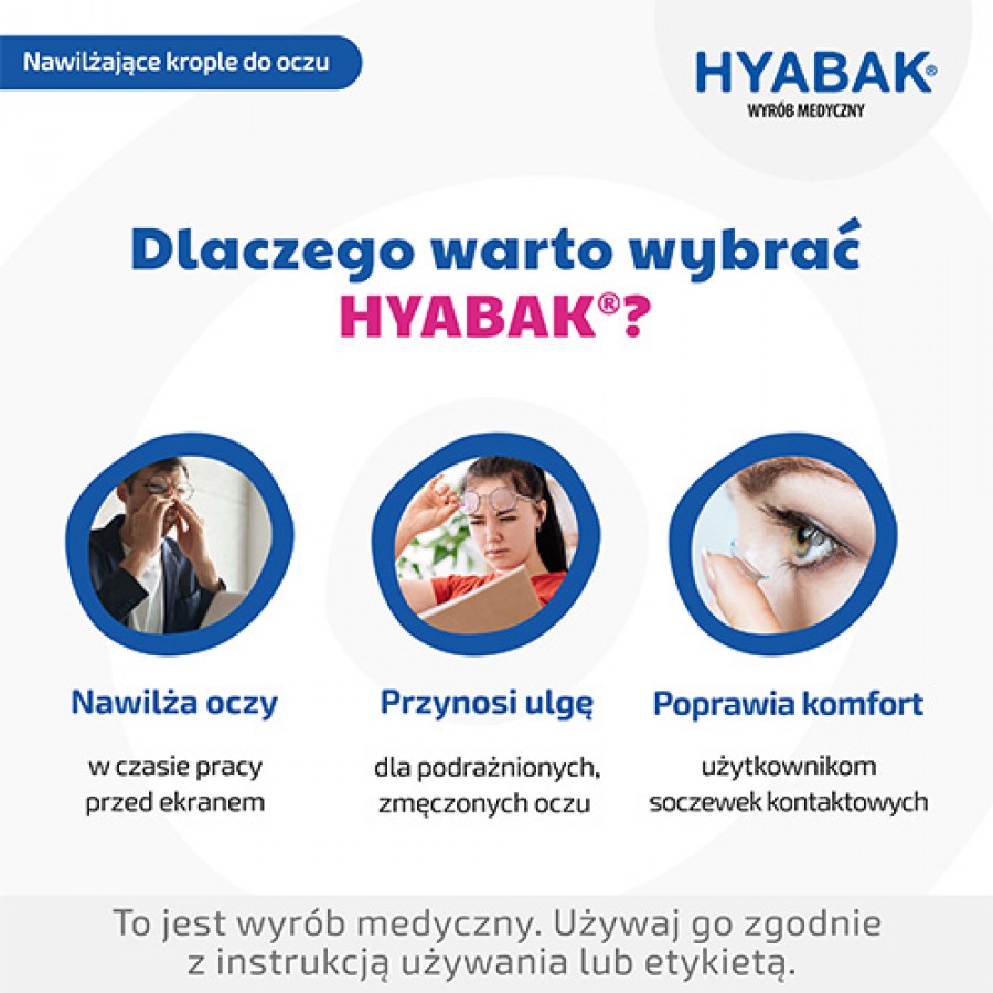 Miniaturka artykułu - #1 Hyabak Nawilżające krople dla podrażnionych oczu, 10 ml