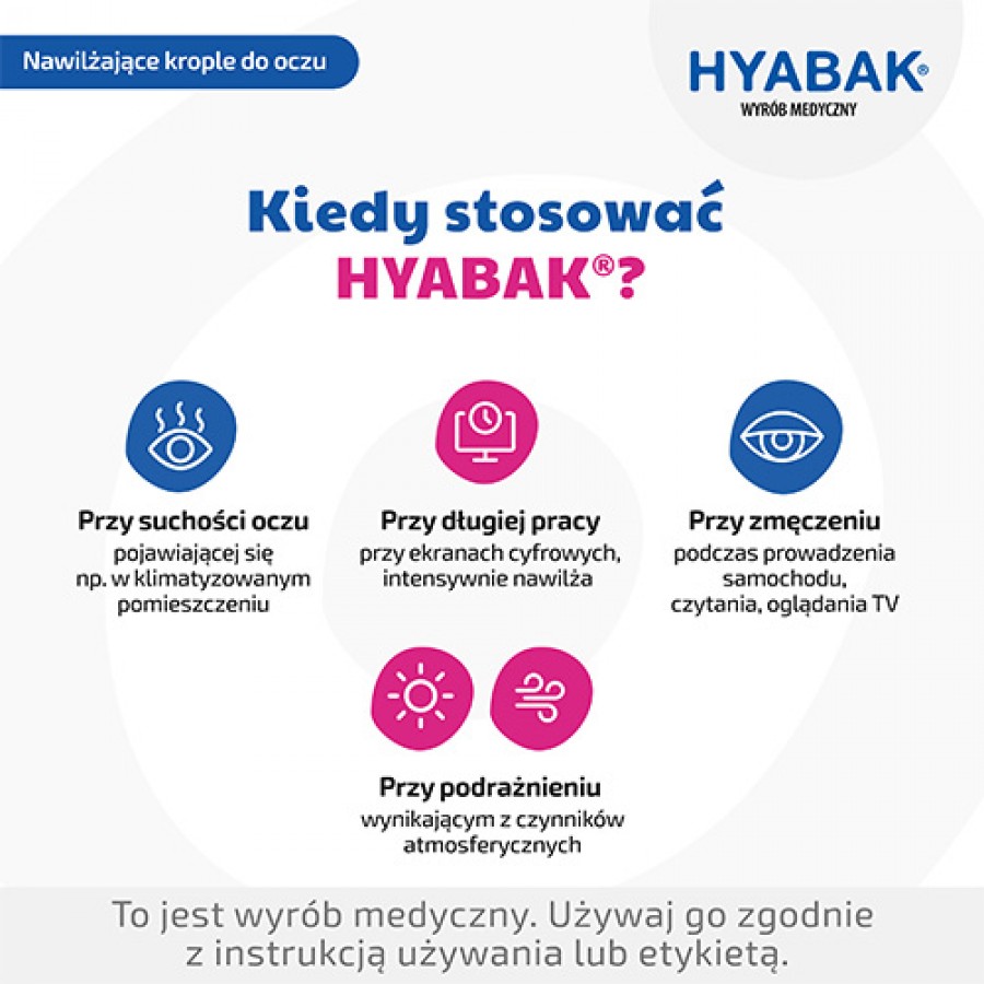 Zdjęcie produktu - 3 Hyabak Nawilżające krople dla podrażnionych oczu, 10 ml