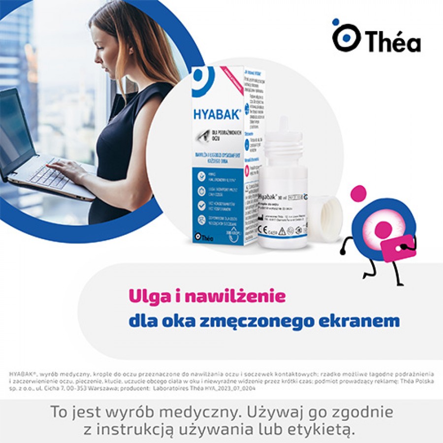 Zdjęcie produktu - 5 Hyabak Nawilżające krople dla podrażnionych oczu, 10 ml