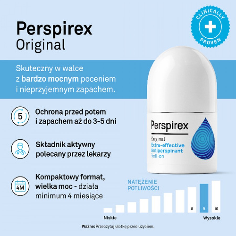 Miniaturka artykułu - #0 Perspirex Original Antyperspirant roll-on, 20 ml