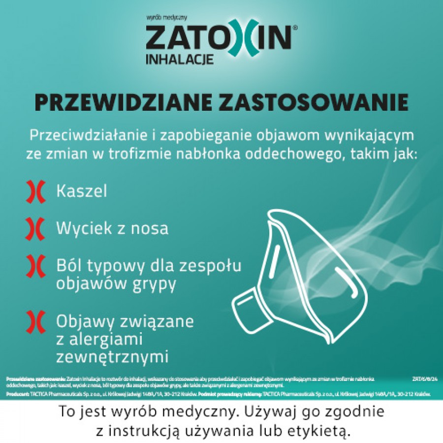 Zdjęcie produktu - 3 Zatoxin Inhalacje Roztw&oacute;r do inhalacji, 10 fiolek x 3ml