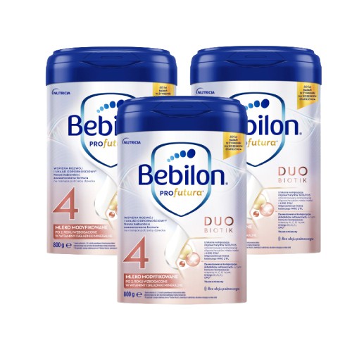 Zdjęcie produktu - 4 Zestaw Bebilon Profutura Duobiotik 4 Odżywcza formuła na bazie mleka dla dzieci po 2. roku życia, 3x 800 g