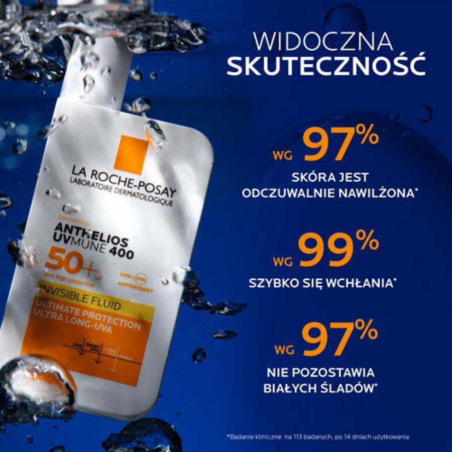 Miniaturka artykułu - #1 LA ROCHE-POSAY ANTHELIOS Invisible Fluid SPF 50+, 50 ml