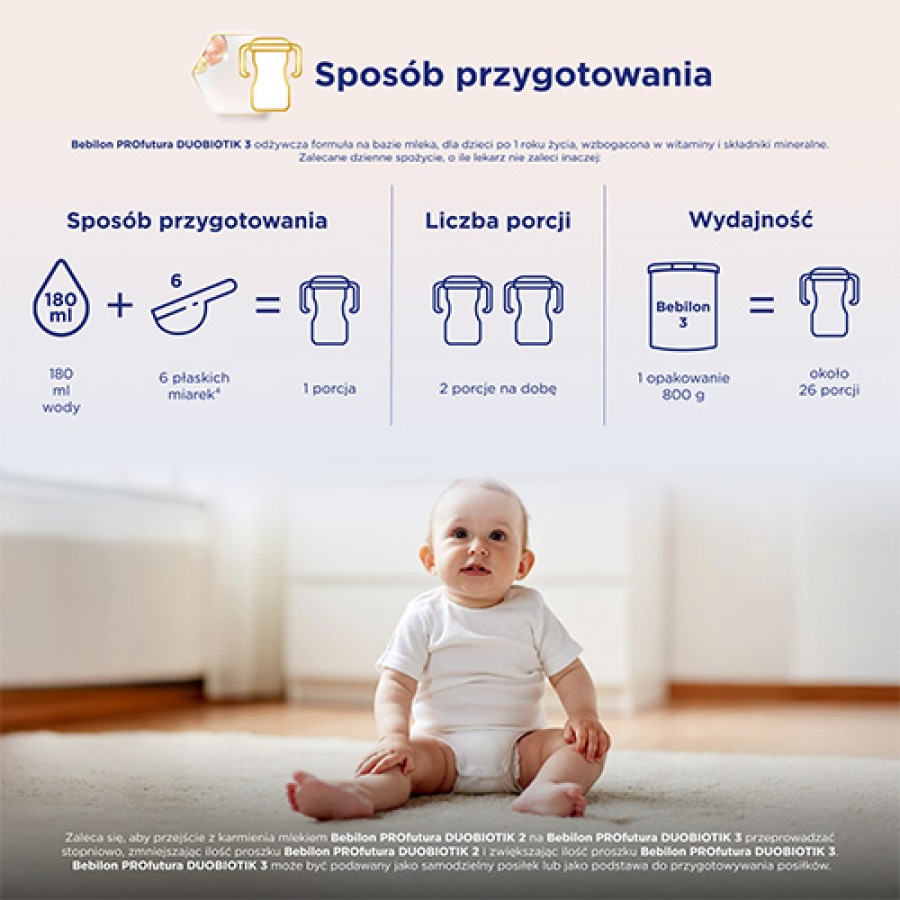 Zdjęcie produktu - 2 Zestaw Bebilon Profutura Duobiotik 3 Formuła na bazie mleka po 1. roku życia, 4 x 800 g