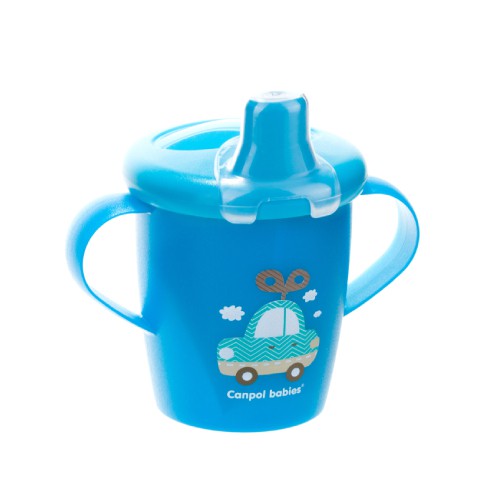 Miniaturka artykułu - #0 CANPOL BABIES Kubek niekapek TOYS niebieski samoch&oacute;d, 250ml 31/200