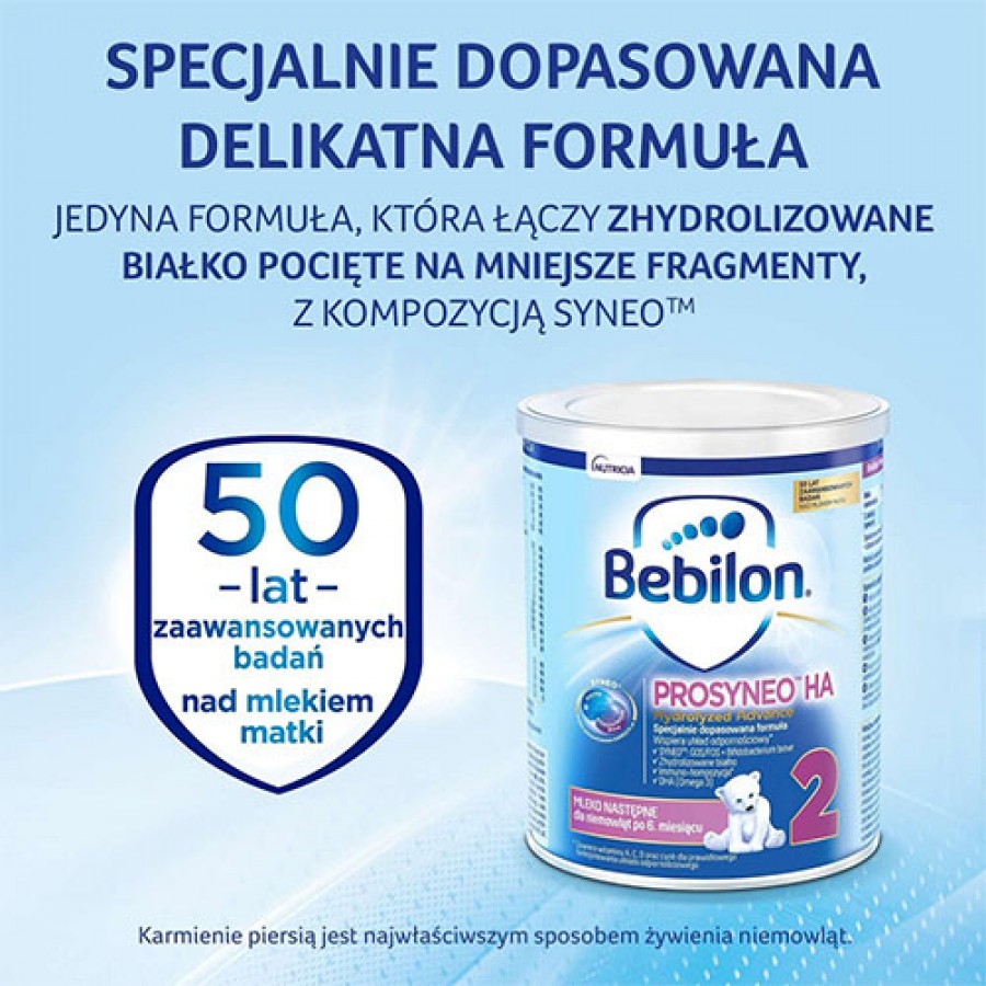 Miniaturka artykułu - #0 BEBILON Prosyneo HA 2 Mleko następne dla niemowląt po 6. miesiącu, 400g