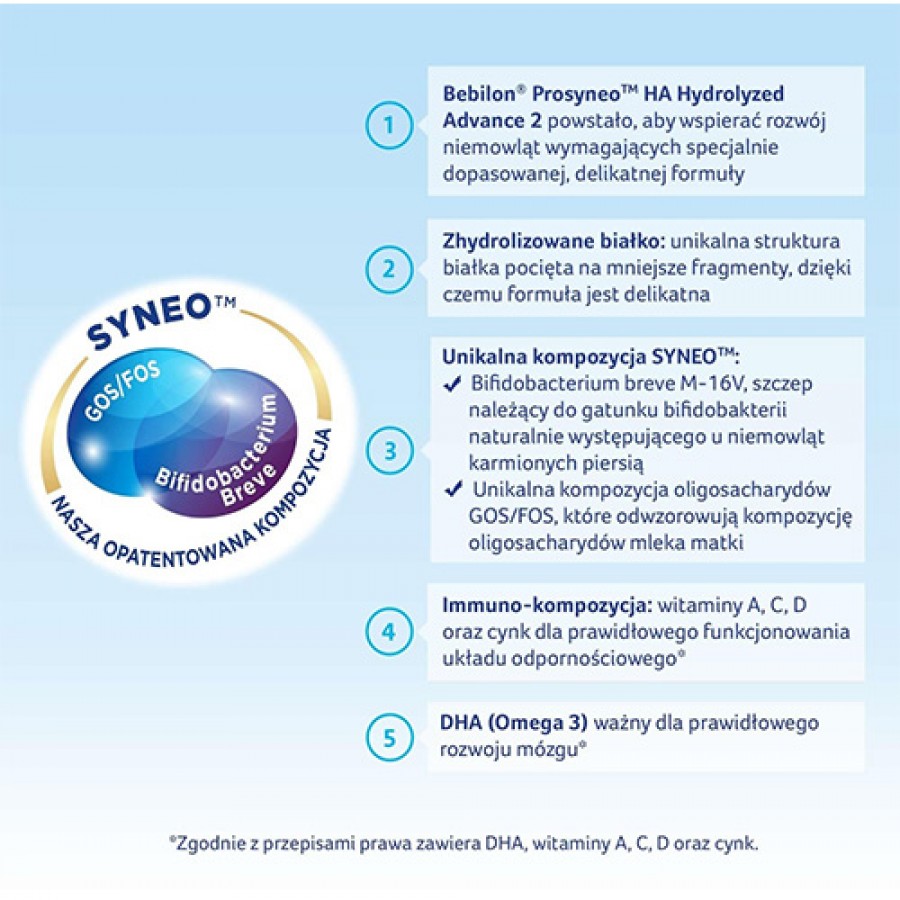 Miniaturka artykułu - #1 BEBILON Prosyneo HA 2 Mleko następne dla niemowląt po 6. miesiącu, 400g