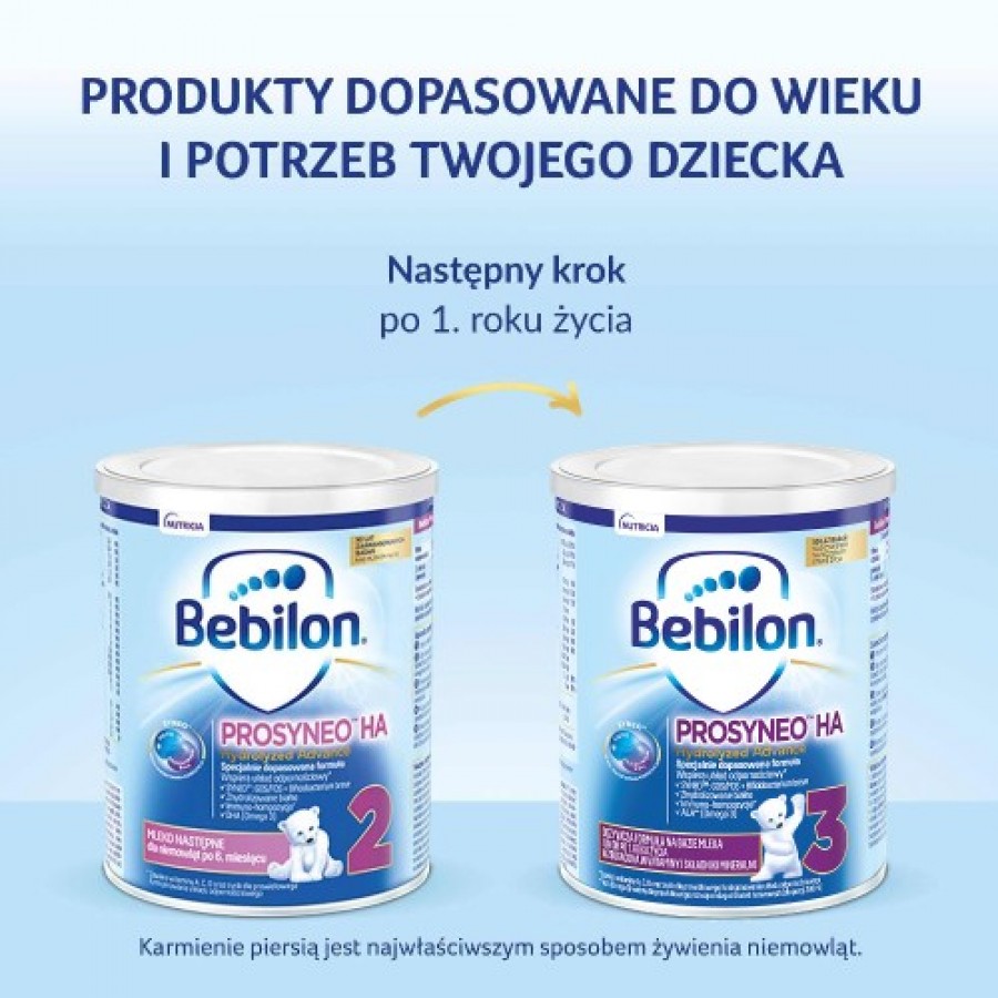 Zdjęcie produktu - 2 BEBILON Prosyneo HA 2 Mleko następne dla niemowląt po 6. miesiącu, 400g