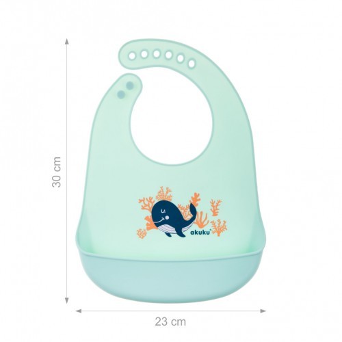 Miniaturka artykułu - #1 AKUKU Śliniak silikonowy Wieloryb A0505