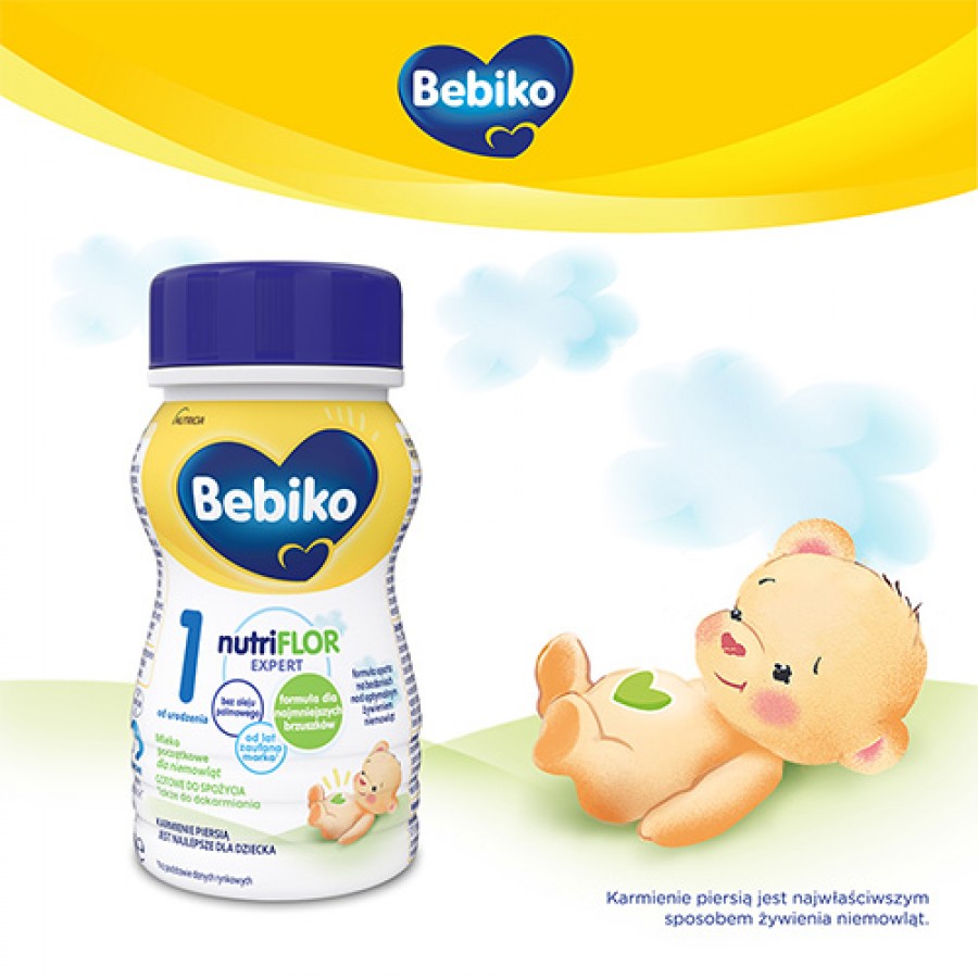 Miniaturka artykułu - #0 Bebiko 1 Nutriflor Expert Mleko początkowe dla niemowląt od urodzenia, gotowe do spożycia, 200 ml
