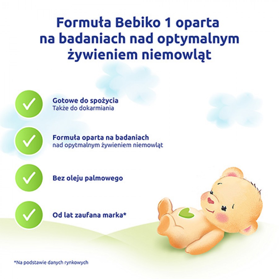Miniaturka artykułu - #1 Bebiko 1 Nutriflor Expert Mleko początkowe dla niemowląt od urodzenia, gotowe do spożycia, 200 ml