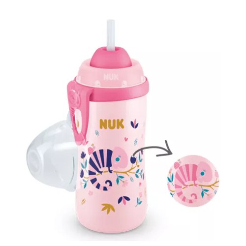 Miniaturka artykułu - #0 NUK Flexi Cup Kubek z miękką słomką 12m+ r&oacute;żowy, 300ml 