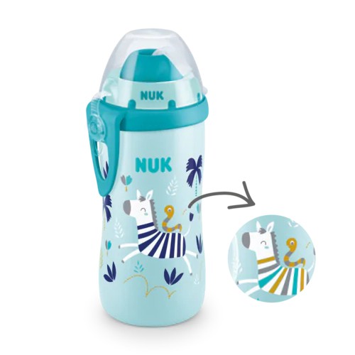 Miniaturka artykułu - #0 NUK Flexi Cup Kubek z miękką słomką 12m+ niebieski, 300ml 