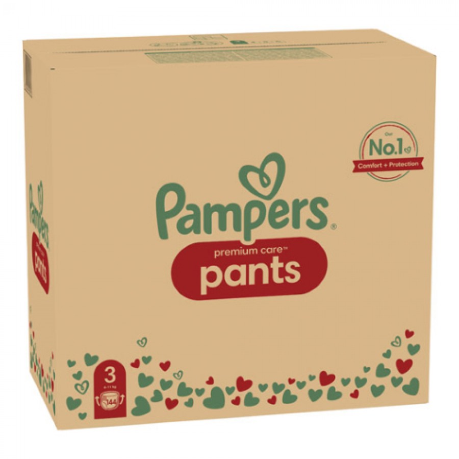 Zdjęcie produktu - 5 PAMPERS Premium Care Pieluchomajtki dla dzieci rozmiar 3, 144 szt.