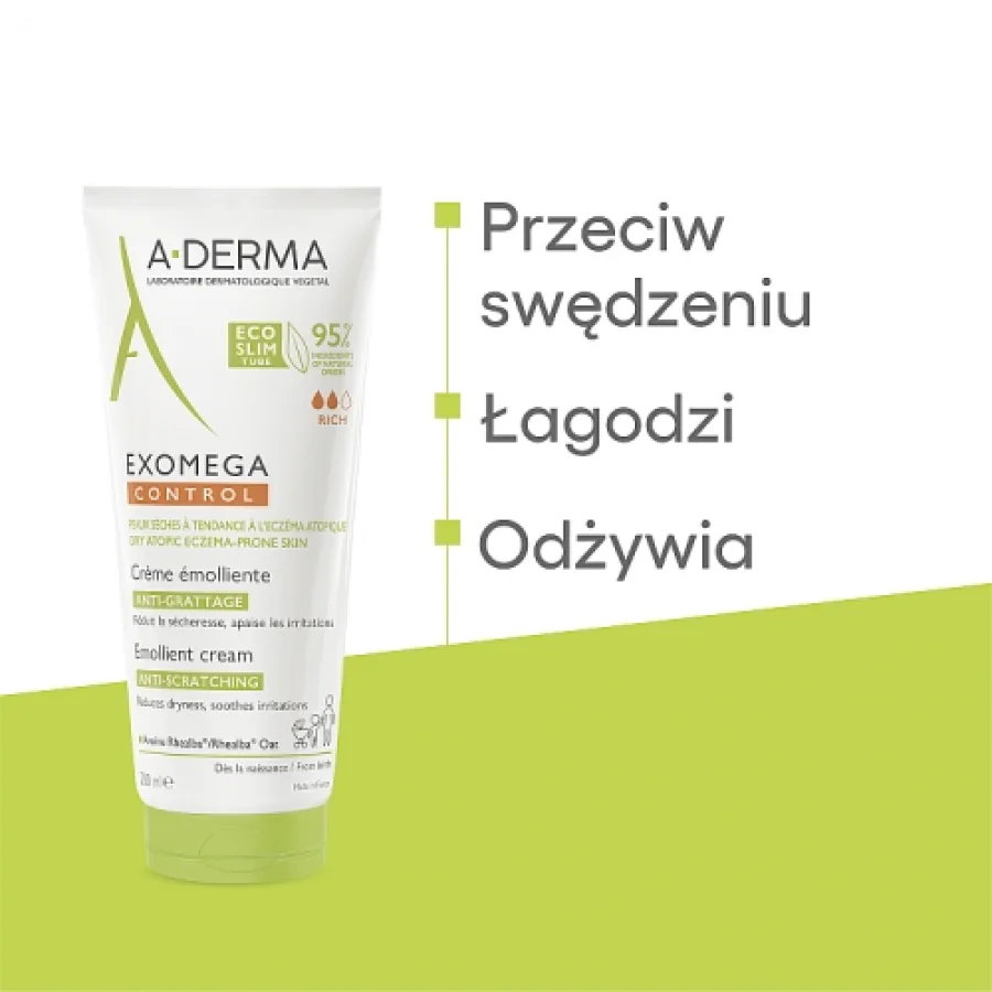 #1 – A-DERMA EXOMEGA CONTROL Krem emolient - zmiękczający, 200ml