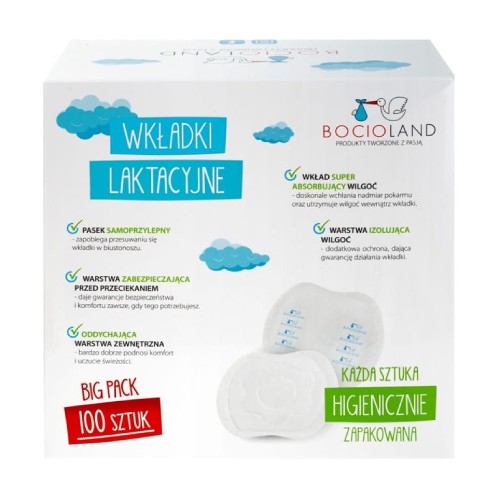 Miniaturka artykułu - #1 BOCIOLAND Wkładki laktacyjne - big pack, 100 sztuk