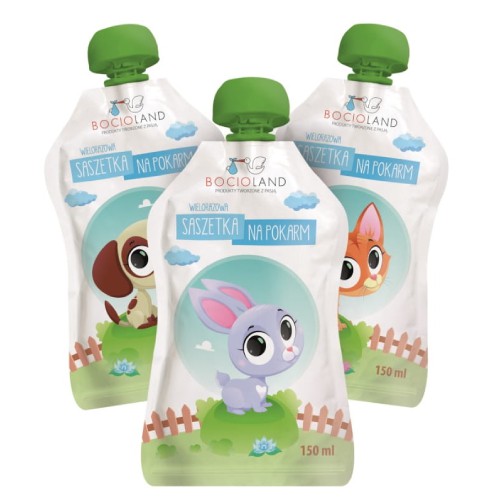 Zdjęcie produktu - 0 BOCIOLAND Wielorazowe saszetki na pokarm, 12 sztuk