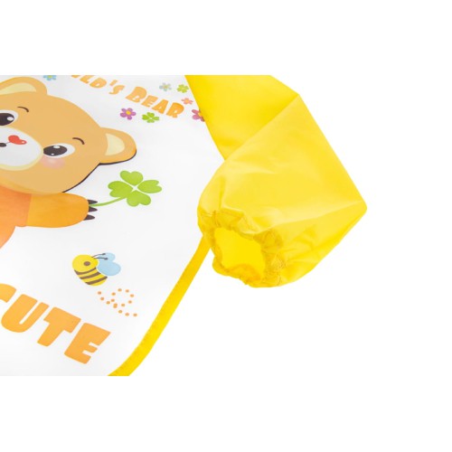 Zdjęcie produktu - 0 BOCIOLAND Śliniak ceratowy rękawek Miś Mi&oacute;d 6m+