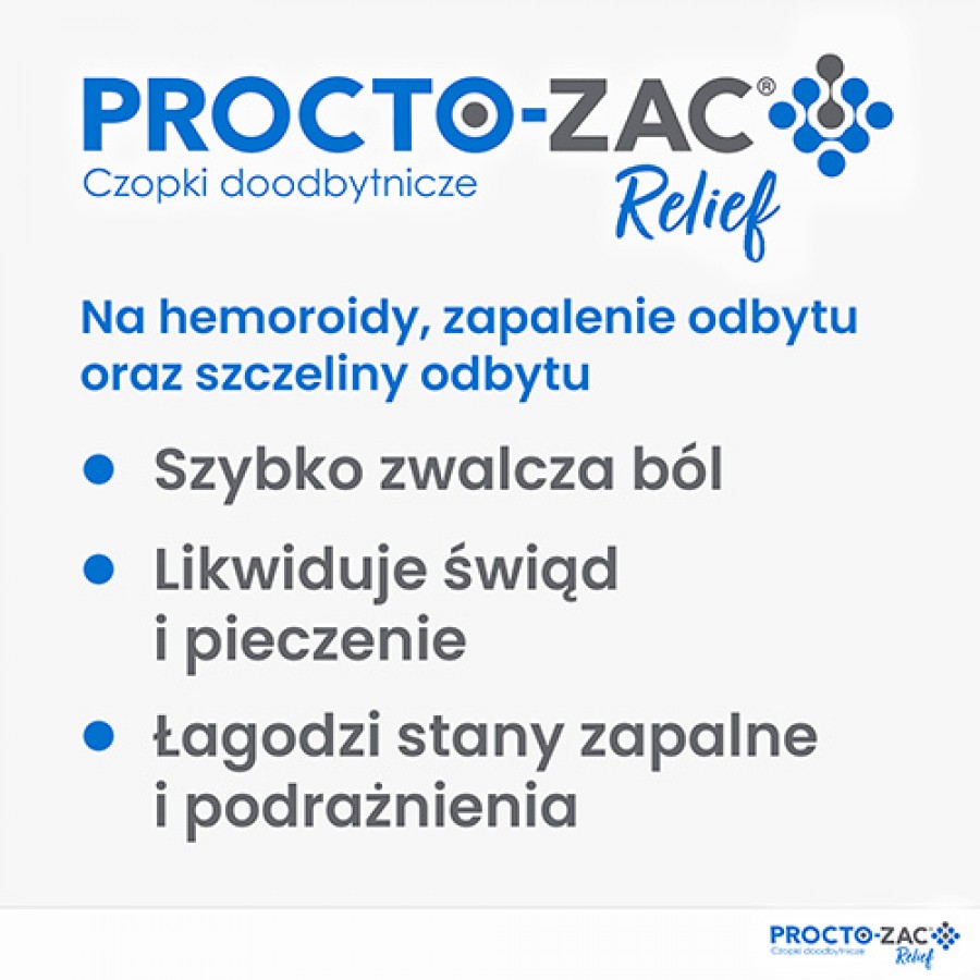 Miniaturka artykułu - #0 Procto-Zac Relief czopki, 10 szt.