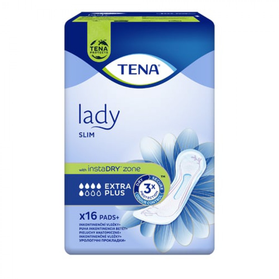 Miniaturka artykułu - #0 TENA SLIM EXTRA PLUS Wkładki anatomiczne do ochrony przy lekkim nietrzymaniu moczu, 16 szt.