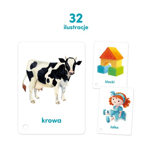 Zdjęcie produktu - 2 CzuCzu Karty obrazkowe na sznureczku. Pierwsze słowa dla dzieci 1+