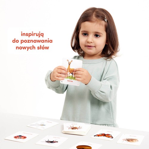 Miniaturka artykułu - #0 CzuCzu Karty obrazkowe na sznureczku. Zwierzęta dla dzieci 2+	