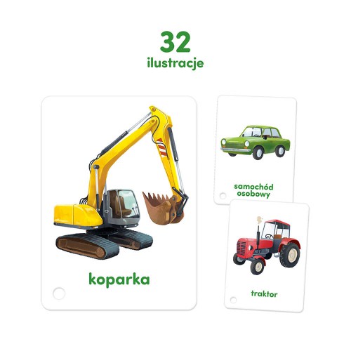 Zdjęcie produktu - 3 CzuCzu Karty obrazkowe na sznureczku. Pojazdy dla dzieci 2+	