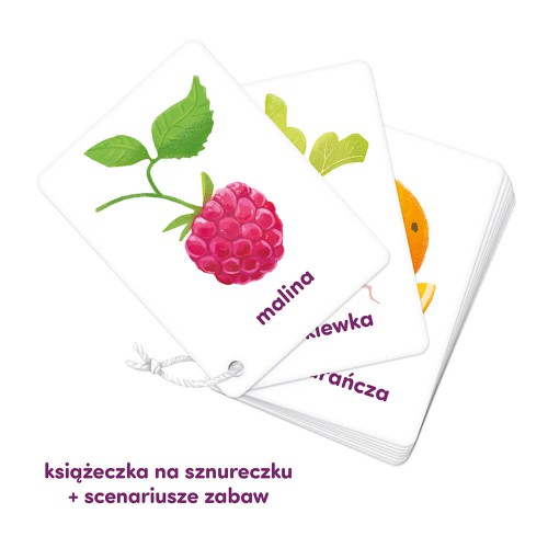 Miniaturka artykułu - #1 CzuCzu Karty obrazkowe na sznureczku. Owoce i warzywa dla dzieci 2+