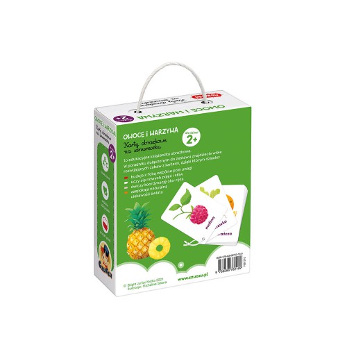 Zdjęcie produktu - 3 CzuCzu Karty obrazkowe na sznureczku. Owoce i warzywa dla dzieci 2+