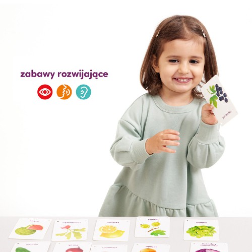 Zdjęcie produktu - 4 CzuCzu Karty obrazkowe na sznureczku. Owoce i warzywa dla dzieci 2+