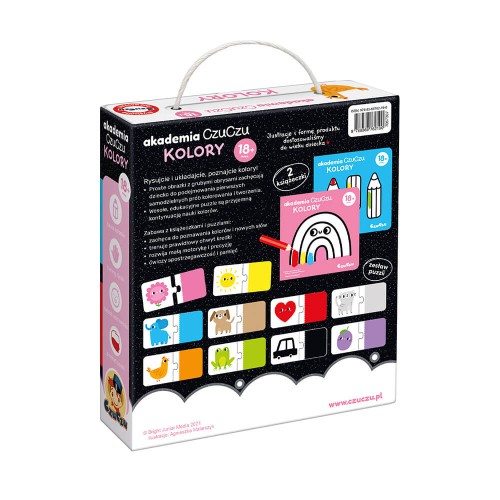 Miniaturka artykułu - #1 CzuCzu Akademia Kolory 2 książeczki + edukacyjny zestaw puzzli dla dzieci 18m+