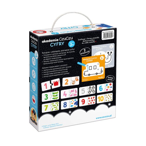 Miniaturka artykułu - #1 CzuCzu Akademia Cyfry 2 książeczki + edukacyjny zestaw puzzli dla dzieci 3+	