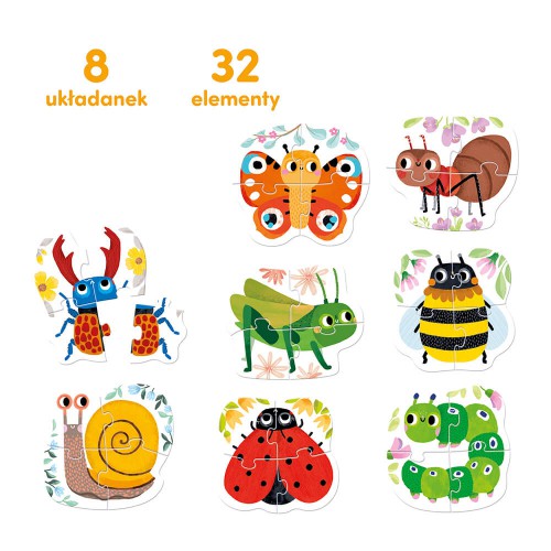 Miniaturka artykułu - #0 CzuCzu Puzzle Robaczki czworaczki dla dzieci 2+