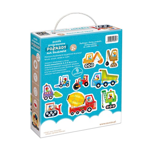 Zdjęcie produktu - 2 CzuCzu Puzzle progresywne. Pojazdy na budowie 2+