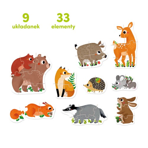 Zdjęcie produktu - 4 CzuCzu Puzzle progresywne. Zwierzątka w lesie dla dzieci 2+