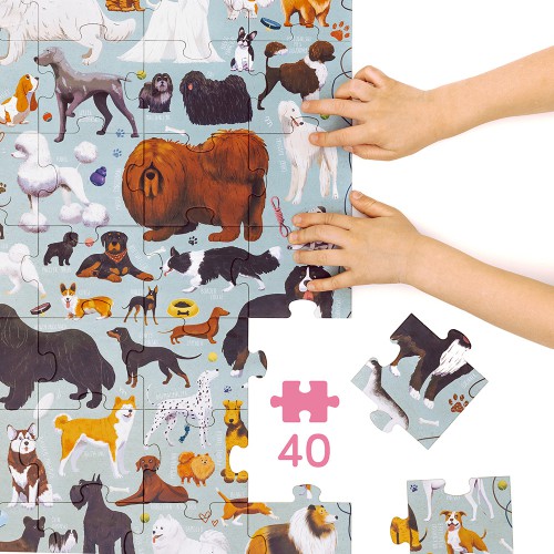 Miniaturka artykułu - #0 CzuCzu Puzzlove. Psy. Puzzle 40 element&oacute;w dla dzieci 3+	