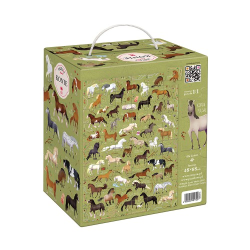Miniaturka artykułu - #0 CzuCzu Puzzlove. Konie. Puzzle 60 element&oacute;w dla dzieci 4+