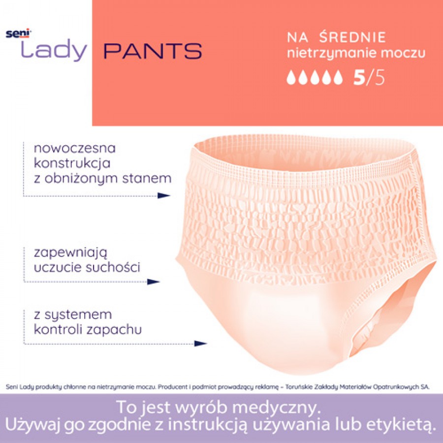 Miniaturka artykułu - #0 SENI Lady Pants Majtki chłonne L, 10 sztuk	