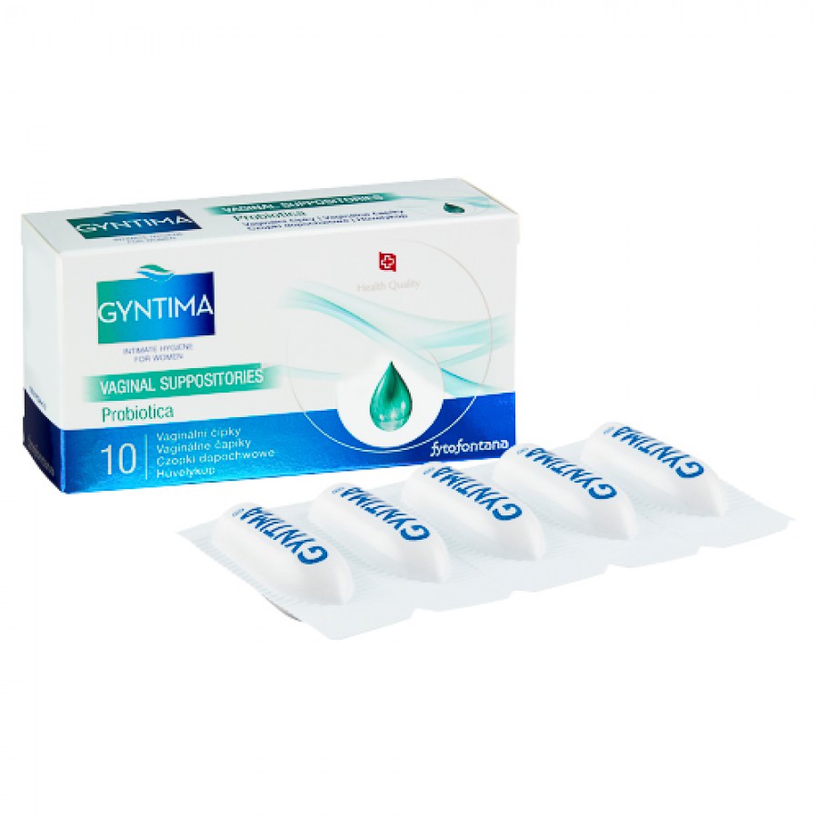 Miniaturka artykułu - #0 fytofontana GYNTIMA Czopki dopochwowe PROBIOTICA, 10 sztuk