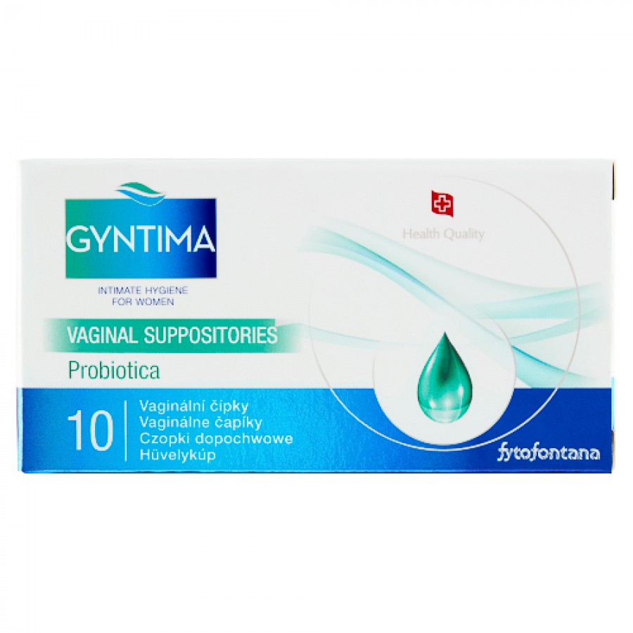 Miniaturka artykułu - #1 fytofontana GYNTIMA Czopki dopochwowe PROBIOTICA, 10 sztuk
